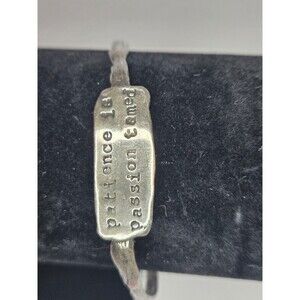 Sterling Silver Bracelet Patience is Passion Tamed Heart Inside